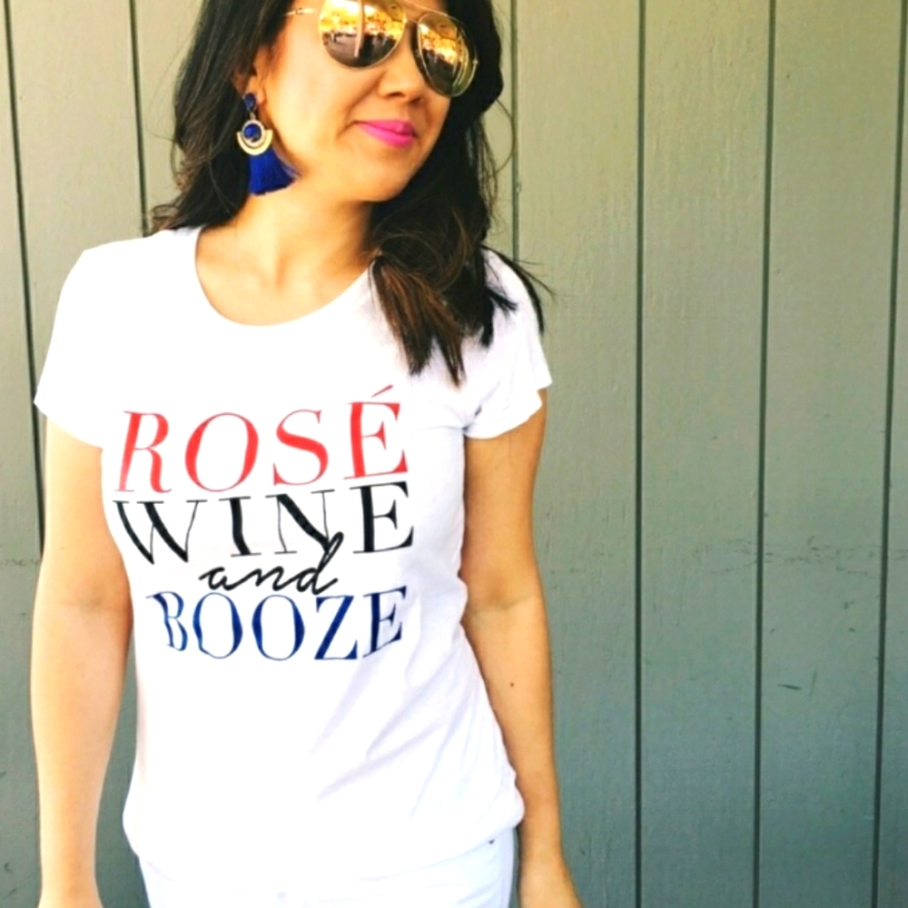 Tiff + Jen "Rose' Wine and Booze" Tee